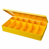 M-Series Yellow Polypropylene Box with 12 Compartments - 10.5" L x 6.19" W x 1.6" Hgt.