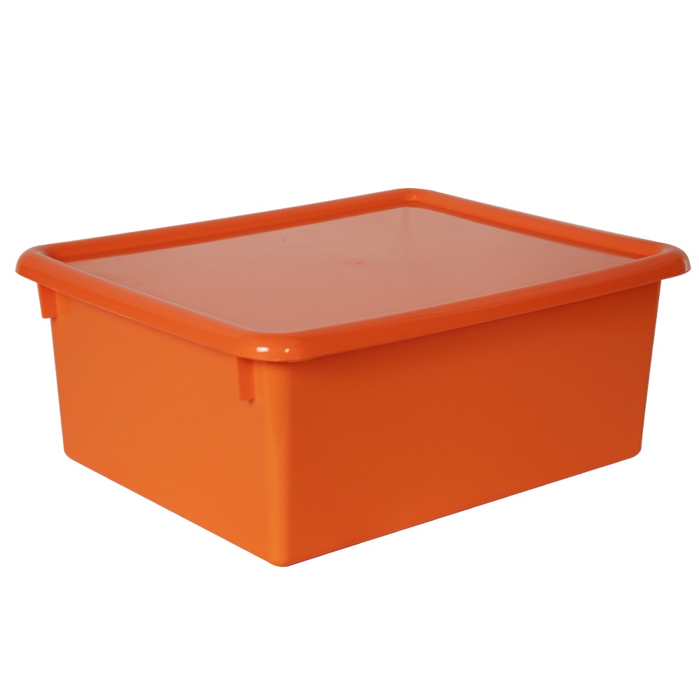 Orange Stowaway® Letter Box with Lid - 13-1/2