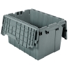 Gray Akro-Mils® Attached Lid Container 21-1/2" L x 15" W x 12-1/2" Hgt. OD