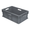 24" L x 16" W x 8" Hgt. Akro-Mils® Straight Walled Gray Container w/Solid Sides & Base