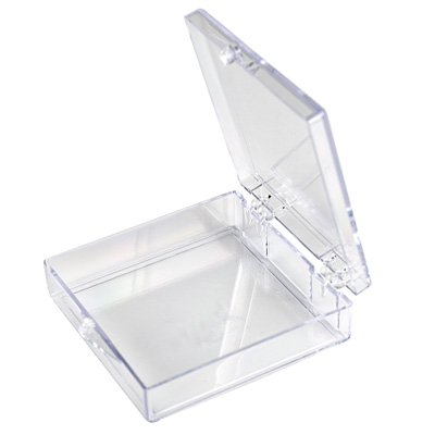 Clear Hinged Box - 2" L x 2" W x 1/2" Hgt. | U.S. Plastic Corp.