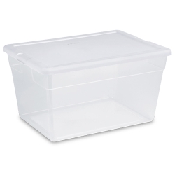 Sterilite® 16 Quart Basic Clear Storage Box With White Lid | U.S ...