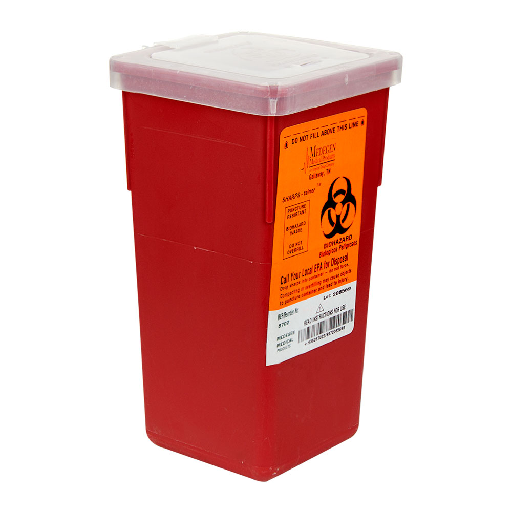 1 Quart Red Stackable Sharps Container 