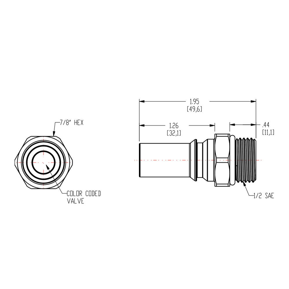 1/2 SAE-06 LQ6 Chrome Plated Brass Valve Insert - Red (Body Sold ...