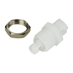 1/16" Hose Barb Acetal Panel Mount Coupling Body - Shutoff (Insert Sold Separately)