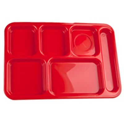 Red Right Hand 6 Compartment Tray | U.S. Plastic Corp.