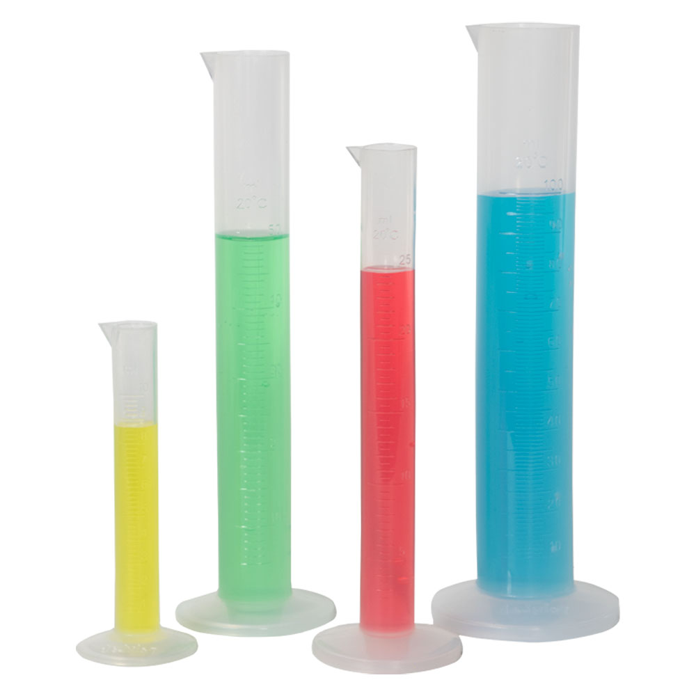 4 Piece Polypropylene Graduated Cylinder Set | U.S. Plastic Corp.