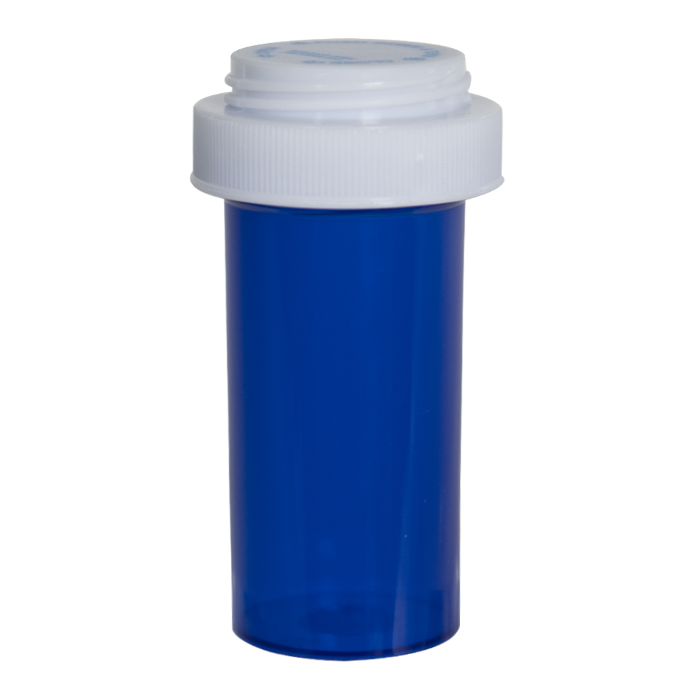 13 Dram Blue Vial with Reversible Cap | U.S. Plastic Corp.