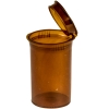 19 Dram/2.38 oz. Transparent Amber Squeezetop® Hinged Lid Vial