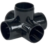 1-1/4" Black 5 Way Cross