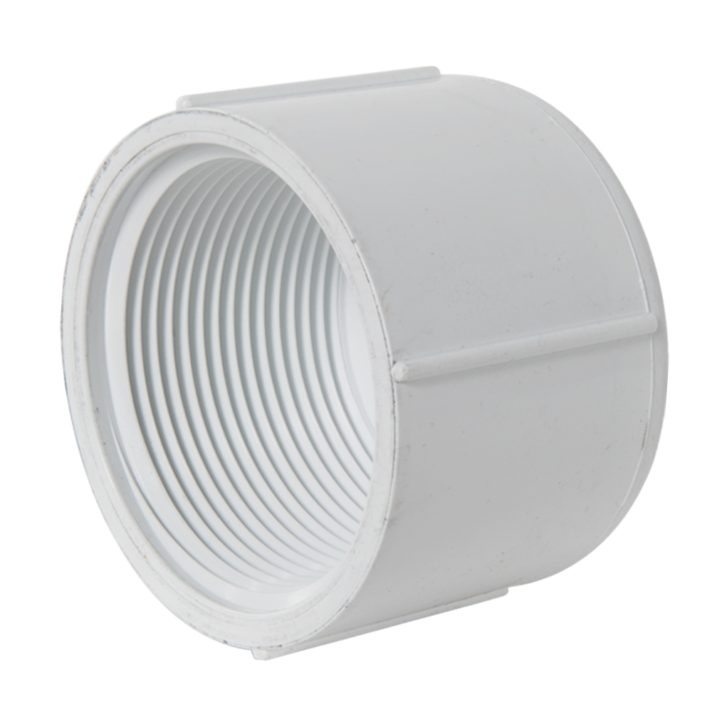 21/2" Schedule 40 White PVC Threaded Cap U.S. Plastic Corp.