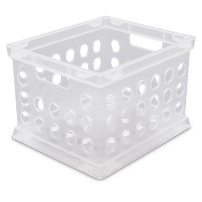 Sterilite Frosted Clear Small Storage Crate 9 25 L x 7 